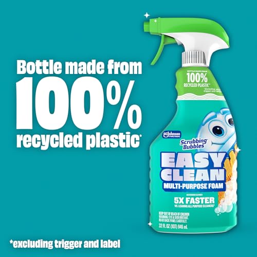 Image of Scrubbing Bubbles Easy Clean Foaming Bleach-Free Bathroom All Purpose Cleaner, Fast-Acting Foam Cleans Limescale, Dirt and Grime on Showers, Sinks, Toilets, Tiles, Counters, & More, 32oz Spray