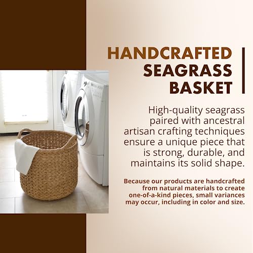 KOUBOO Large Decorative Seagrass Storage Basket, Handmade, Seagrass Basket, Living Room, Blankets, Toy Bin, Extra Storage, Decorative Storage, Laundry Basket, Linens by Kouboo - Image 2