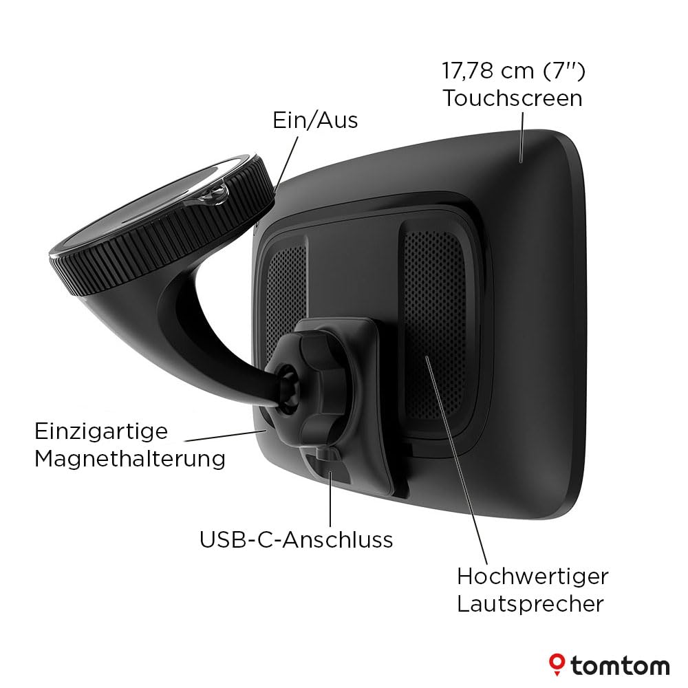 TomTom Pkw-Navi GO Navigator (extra großes 7-Zoll-Display, Stauvermeidung Dank TomTom Traffic, Karten von Europa, Wi-Fi-Updates, Premium Services, einzigartige Magnethalterung)