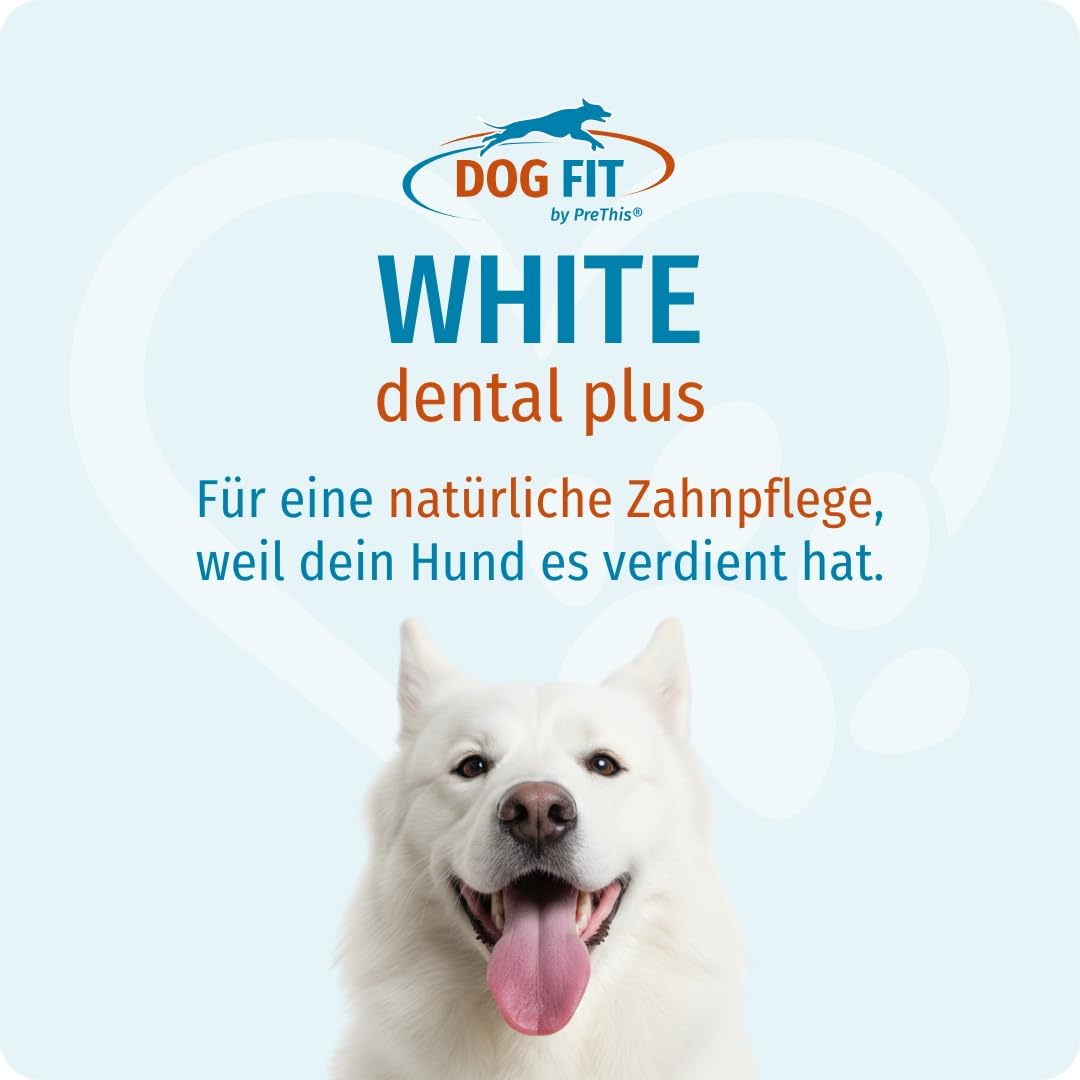 DOG FIT by PreThis® WHITE dental plus I Für die natürliche Zahnpflege von Hunden I Frei von Zusätzen & vegan