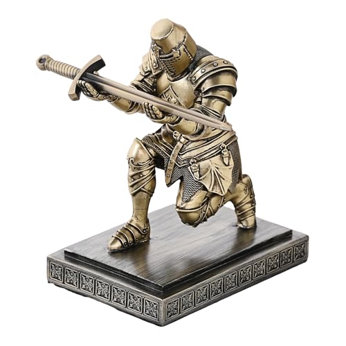 Accessoires de bureau médiévaux avec le pot à crayons Templar Vanguard bronze