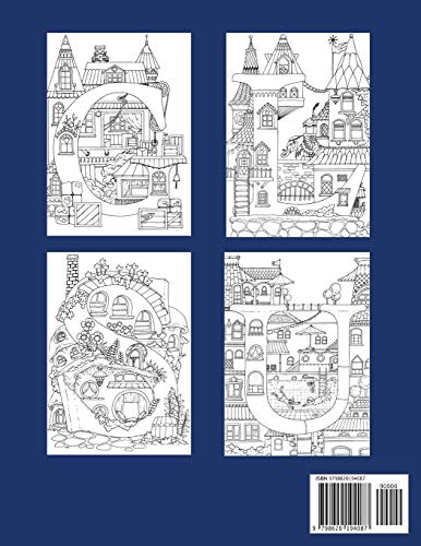 Nice Little Town: ABC: Adult Coloring Book (Stress Relieving Coloring Pages, Coloring Book for Relax