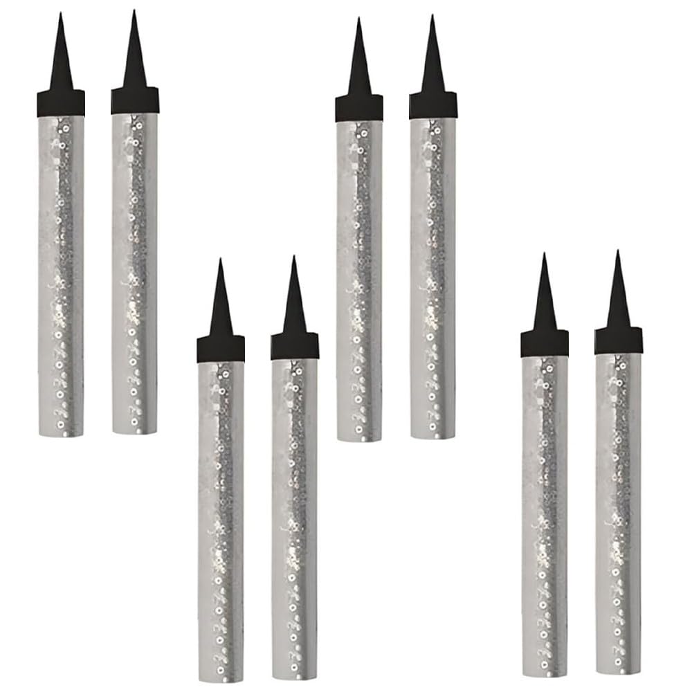 ZINNIAUK Silver Sparkling Fountain Candles in Pack of 8 | Low-Smoke, Bright Sparkle & Long-Lasting Effect | Great for Birthdays, Anniversaries, Weddings, Parties & Special Occasions