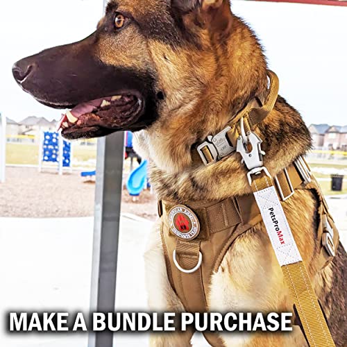 Tactical Dog Harness With 4 Metal Buckles [No-Choke Dog Harness], Bite Proof And Rain Proof Heavy Duty Harness For Large Dogs (Brown, (M)) #TOP4