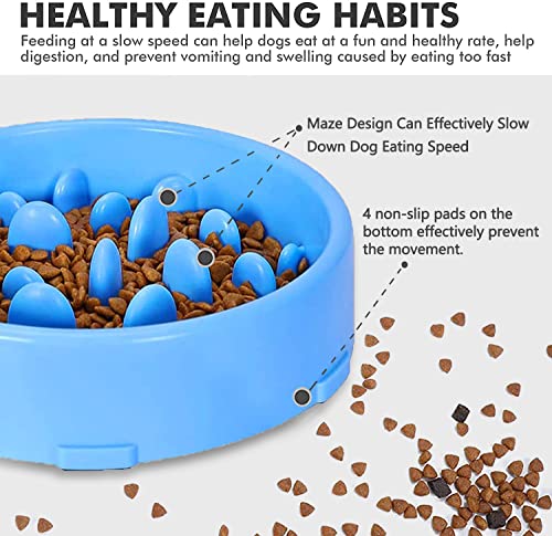 GWL langsame Fütterung Hundenapf, Anti Schling Hundenapf, rutschfest Fressnapf zur Langsameren Nahrungsaufnahme, Anti-Schluck Futternapf für Haustier, Interessanter interaktiver Hundenapf (Blau) - Image 5