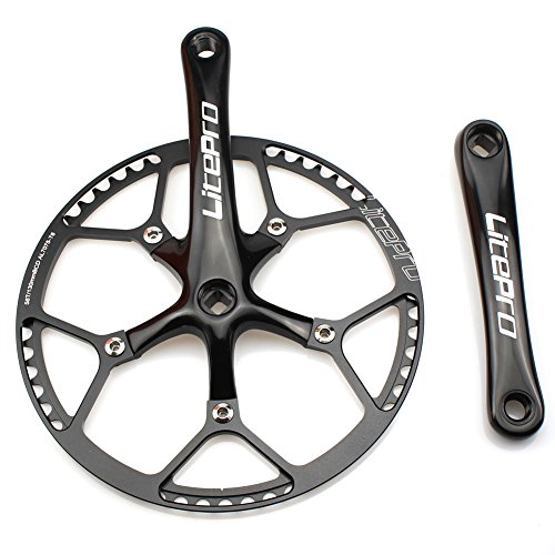 Single Speed Crankset Set 58T 170mm Crankarms 130 BCD Litepro Folding Bike Crankset with