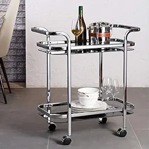 Home Centre Metal Montoya Serving Trolley - Silver