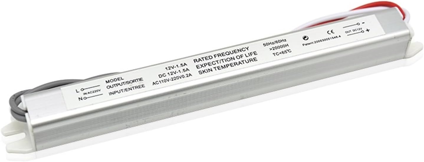 1 Pcs Ultra Thin LED Power Supply DC12V 18W 25W 36W 48W 60W Lighting Transformer AC110-220V LED Light Strip Advertising Board Driver(12V 24W)