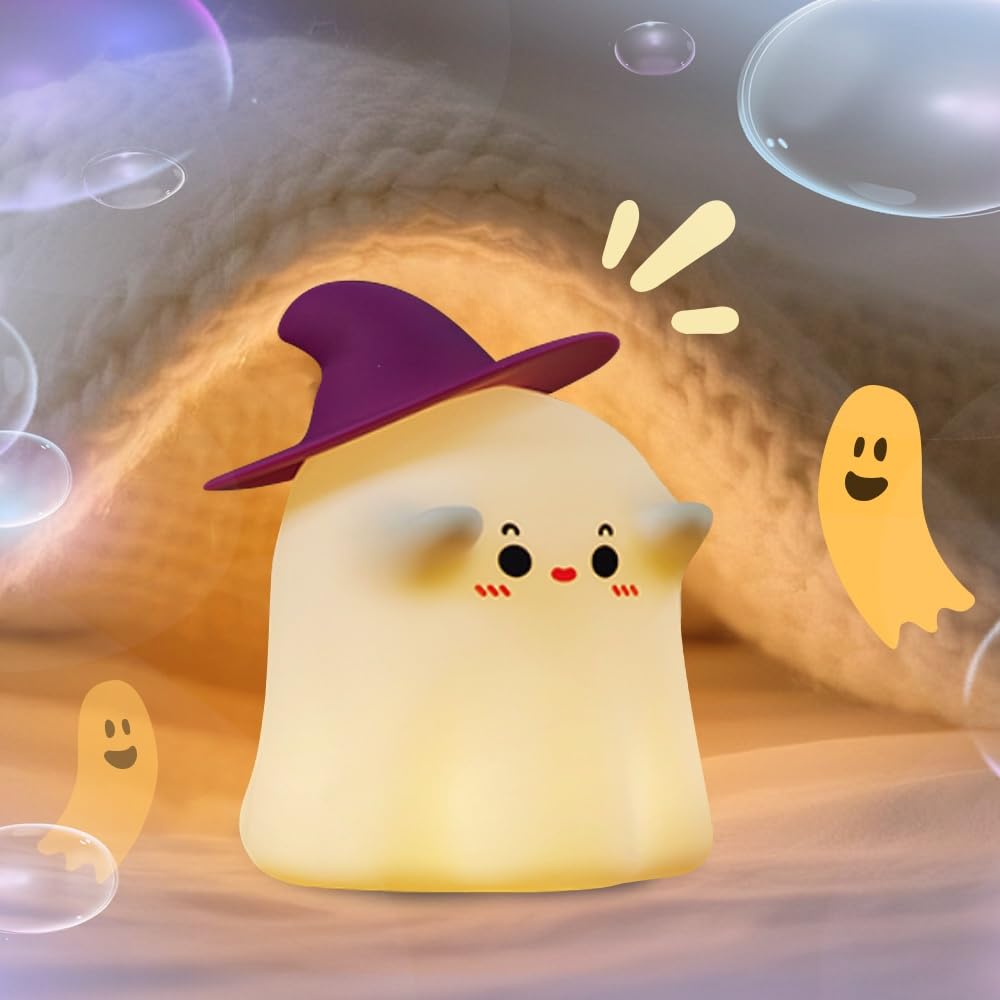 One bird (Ghost Witch Night Light) Cute Night Light for Kids - Food - Grade Silicone, Type - C Charging, Modes Switchable by Kneading - Ideal for Nursery/Children's Room, Great Gift Idea — image 1