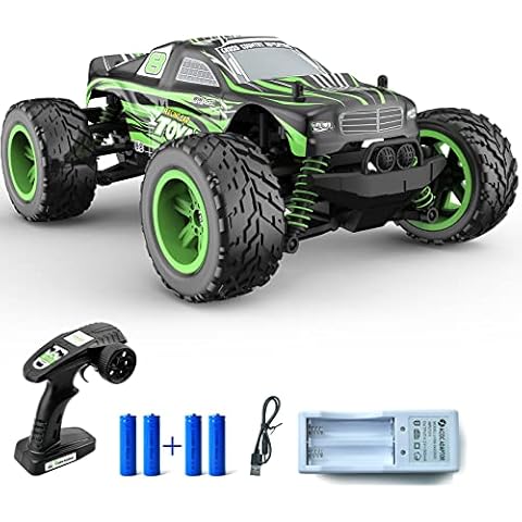 GizmoVine Remote Control Car, TOYABI 4WD RC Car 40km/h with LED Light, 4 Battery Rechargeable, 2.4GHz All Terrain Race Car Toy for Adults and Kids Cover