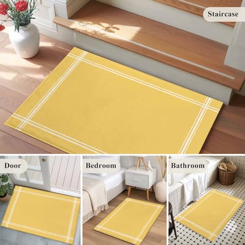 Tapete amarillo 2x3 pies lavable antideslizante miniatura 7
