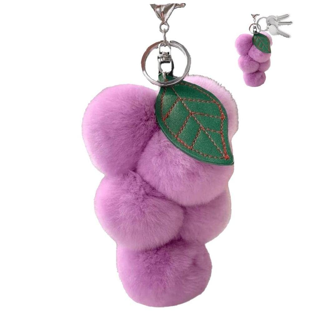 Amazon.co.jp: ブドウポンポンキーホルダー ふわふわ ポンポン