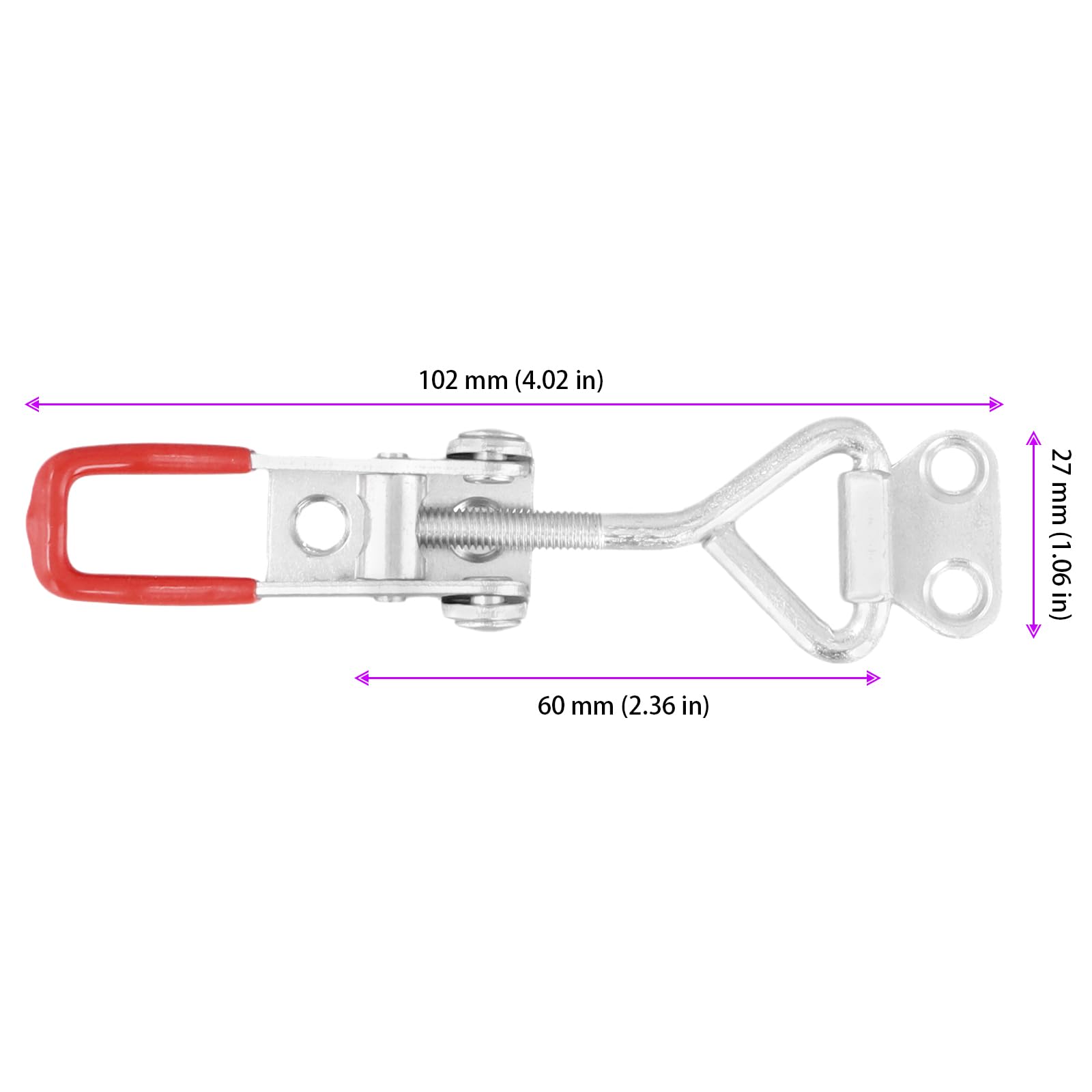 TAICHEUT 20 PCS 102x60x27mm Toggle Latch, Metal Toggle Clamps, Adjustable Toggle Clamp for Tool Boxes, Wooden Boxes, Storage Boxes, Cabinet Door - Image 2