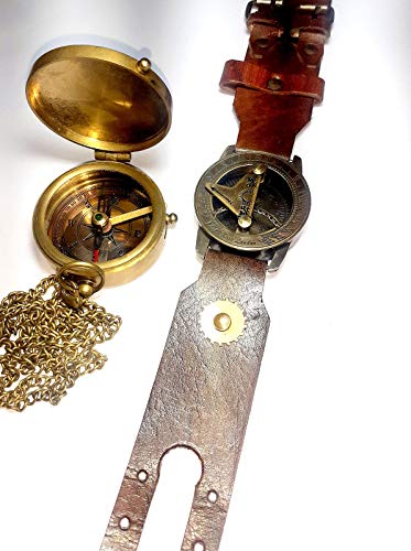 Brújula de bolsillo vintage de latón 2 pulgadas miniatura 3