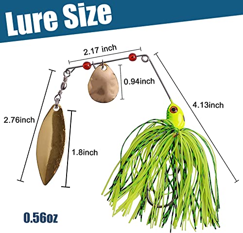 Fishing Lures Spinnerbait, 12Pcs Bass Fishing Lure Spinner Baits Kit Hard Metal Multicolor Buzzbait Spinnerbait Jigs For Bass Pike Trout Salmon #TOP3