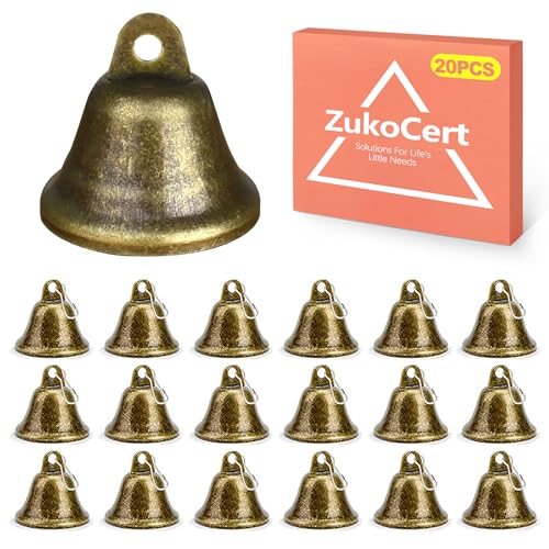 ZukoCert 20 PCS Small Brass Jingle Bells for...