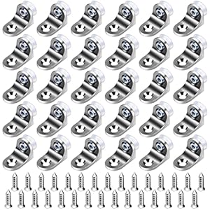 30 Pezzi Supporto Perni, Perni per Mensole Supporto con Ventosa, Staffa di Fissaggio ad Angolo Retto, Supporti da Pavimento in Acciaio Inox, per Armadi, Vetrine,Mobili Librerie,Dispensa Scaffalature