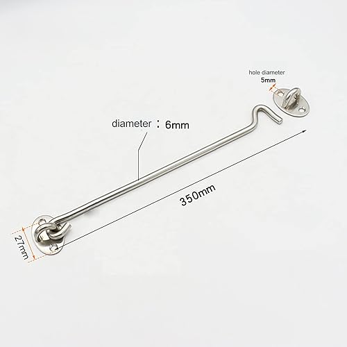 Miniatura 9 de Cierres de acero inoxidable para puerta de baño, cierre de puerta corrediza, color plateado, 16.0in