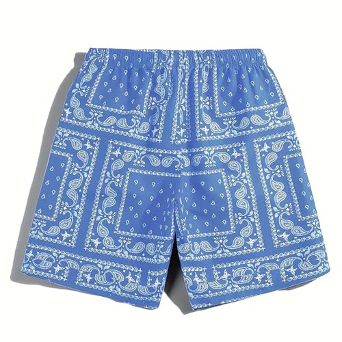 Lastesso Swim Trunks Men Lightweight Bandana Shorts Drawstring Short Swim Trunks with Pockets Casual Swimwear Beach Shorts2
