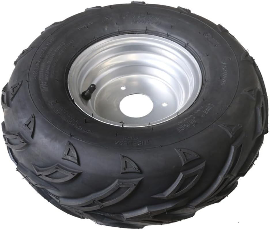 16x8-7 ATV Wheel and Tire Assembly 7-Inch Rim 3-Stud Front/Rear Wheel for Go Kart, UTV, Quad, Mini Bike, Drift Trike, Lawn Mower, 110cc–150cc Off-Road Vehicles