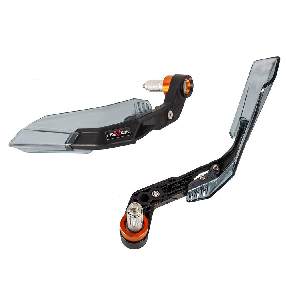 Protège-levier Moto Universel Protection de la Poignée de Frein et d'embrayage Protège-mains pour guidon 22mm 7/8" (Orange)