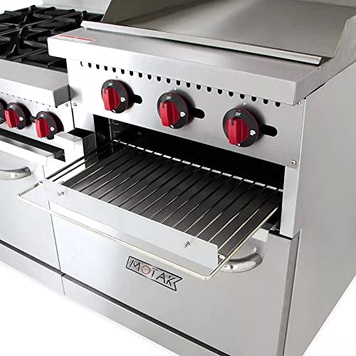 Motak Hot (By Katom) MR10-RGB24-N-C-S Motak 60 Inch 6 Burner Gas Range W/Griddle & (2) Standard Ovens thumb #5