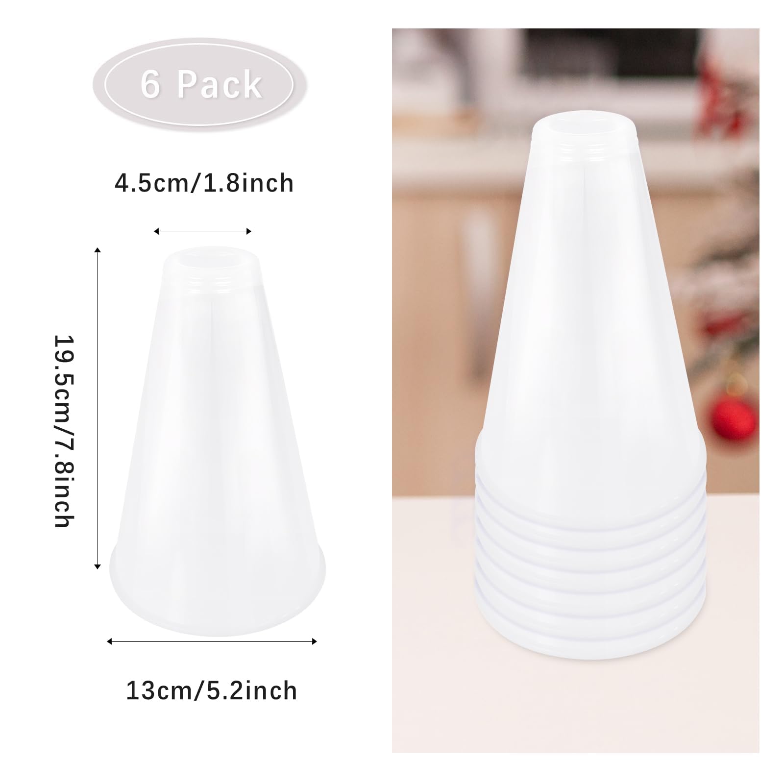 Lot de 6 mégaphones Cheer en plastique vert pour fête - Accessoires de fête pour l'école, les activités de plein air, la Saint-Patrick - Super Bowl Sports Match Game