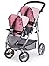 Bayer Design - 2650800 - Poussette Landau jumeaux pour Poupée - Gris/Rose