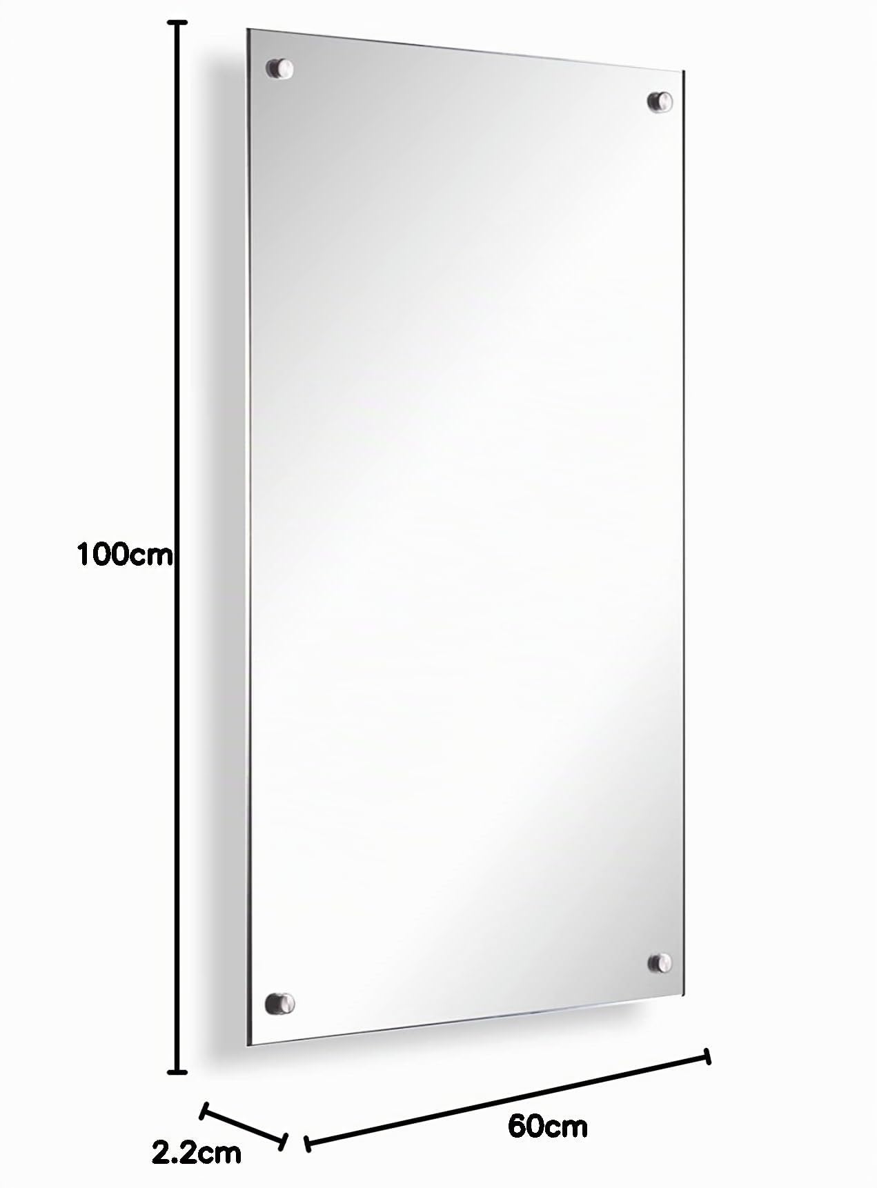 Könighaus Calefacción por infrarrojos de espejo - 450W sin marco incl. Termostato - Calefacción de espejo que ahorra energía - Calefacción por infrarrojos de pared - Calienta en 2 minutos