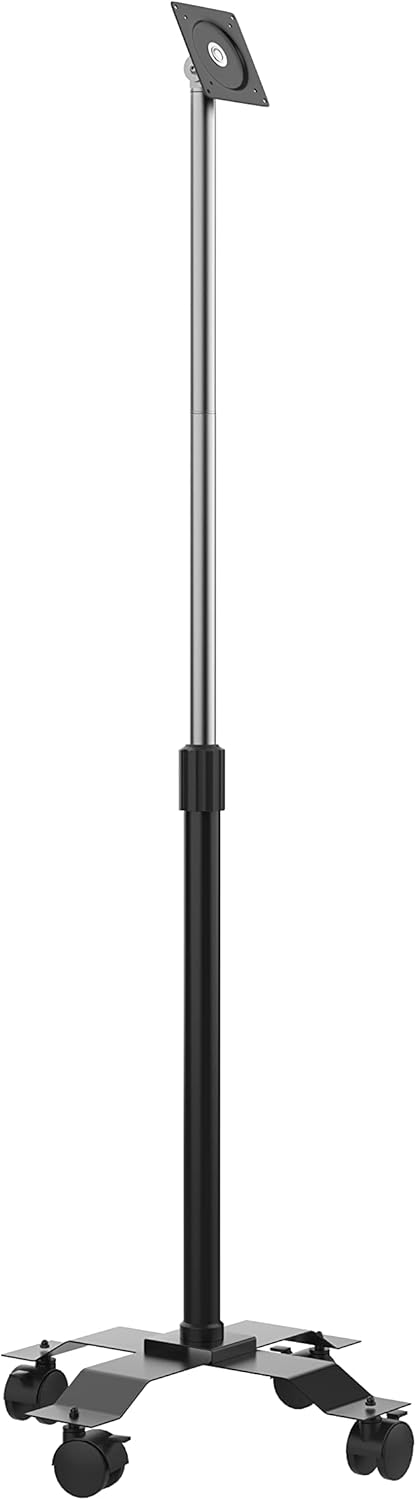 VESA Rolling Stand - CTA VESA-Compatible, Height-Adjustable Rolling Floor Stand for Medical Offices, Labs, Classrooms, and More - Black - (PAD-CGSVP)