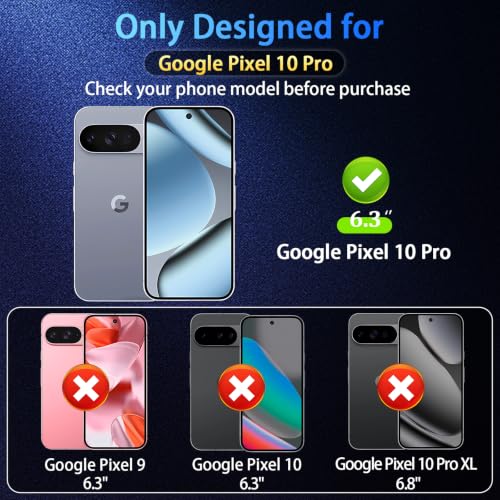 Yskbilm Magnetic for Google Pixel 10 Pro Case, with 2X Screen Protector & 1X Camera Lens Protector,[Shockproof Military] Back Slim Cover Phone Case Google Pixel 10 Pro, Black by Yskbilm - Used condition - Image 3