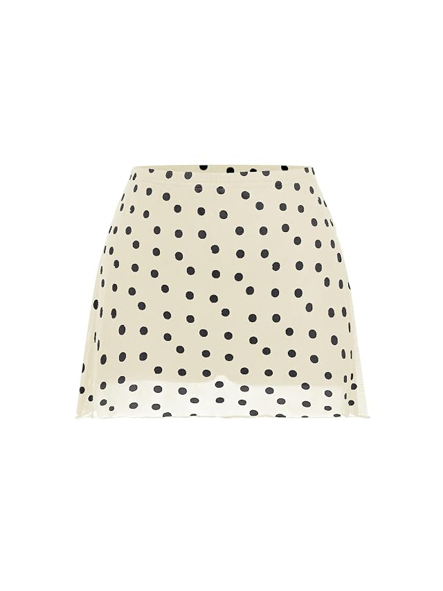 Verdusa Womens Polka Dots Mini Skirt Y2K Vintage Mesh Country Concert Outifits