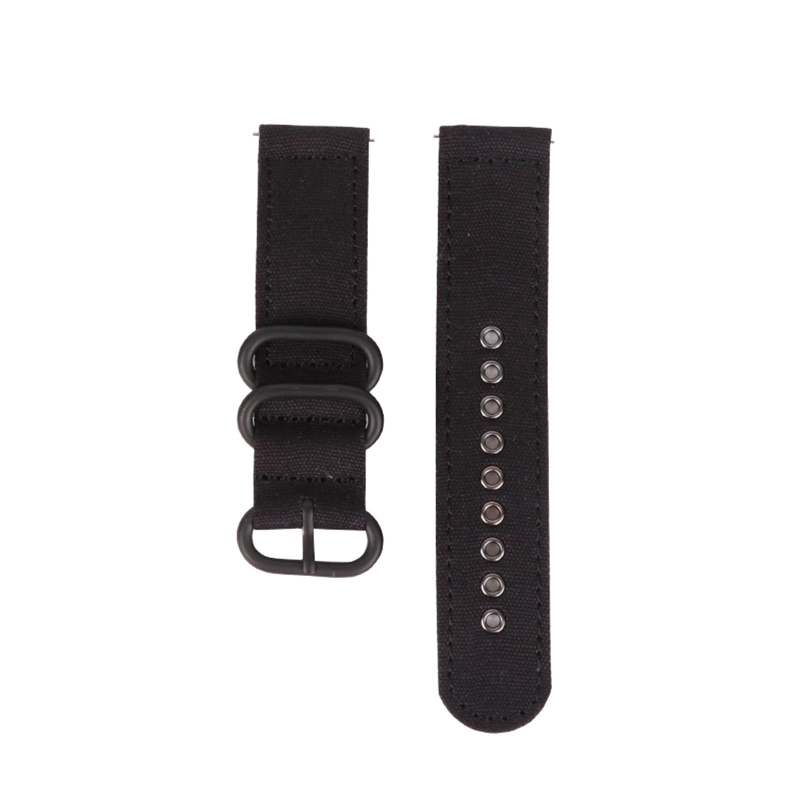 HABITZ Bracelet en nylon boucle anneau 18 mm 20 mm 22 mm 24 mm tissu en toile souple bracelet for dégagement rapide compatible for Samsung compatible for la montre intelligente Huawei (Color : Black