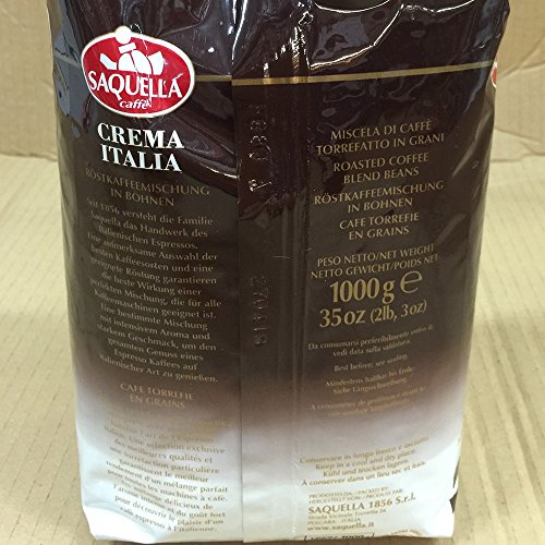 Saquella Kaffee Espresso - Crema Italia, 1000g Bohnen