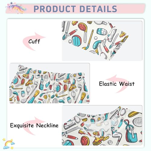 ALAZA Golf Ball Color Pajamas Long Sleeve Sleepwear 2-Piece Pajama Set4