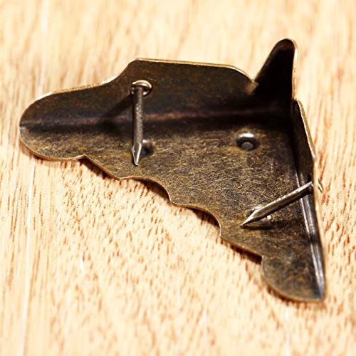 16Pcs Antique Brass Jewelry Box Corner Chest Corner Protector Guard Edge Cover-1.26"X1.26"X0.43" #TOP6