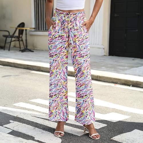 LilySilk Silk-Linen Blend Trousers for Women Silk Pants Wide Leg