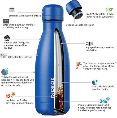 Image of BJPKPK 12 oz Small Insulated Water Bottle, Stainless Steel Leak Proof Flask