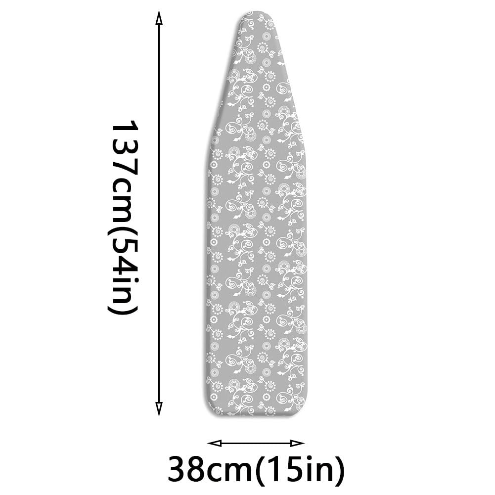 Funda para tabla de planchar de algodón extragruesa, acolchada y resistente al calor, protector de repuesto para planchar sin esfuerzo, 137 x 38 cm