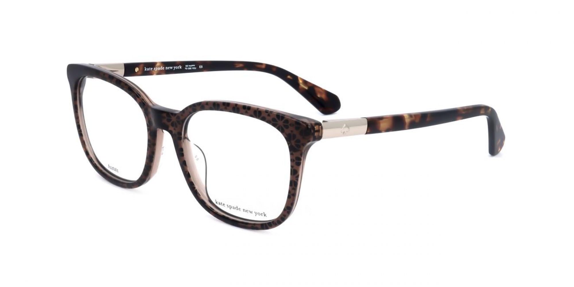 Kate Spade New York Women's Pattern Brown Kate Spade Jalisha Y1j Brown Flowers Crystal Transparent R 51/18/140 Woman Eyewear Frame