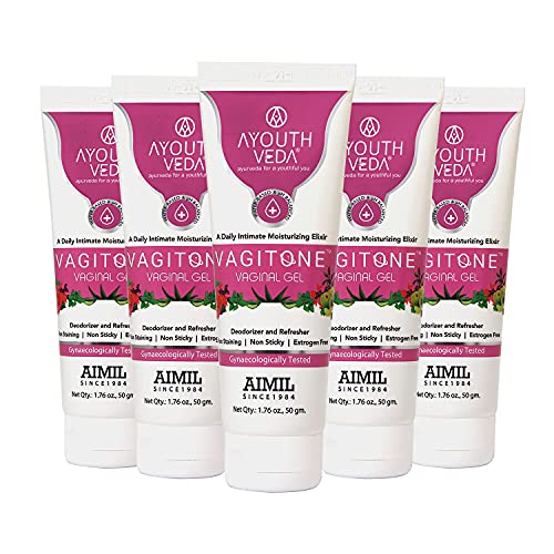 Image of Ayouthveda Vagitone Vaginal Gel for Women | Dual-Action Anti-Infective & Toning Gel | Controls Infections Secretions | Estrogen-Free, Gynaecologically Tested | With Sphatika, Amla & Maju Phal | 50g (Pack of 5)