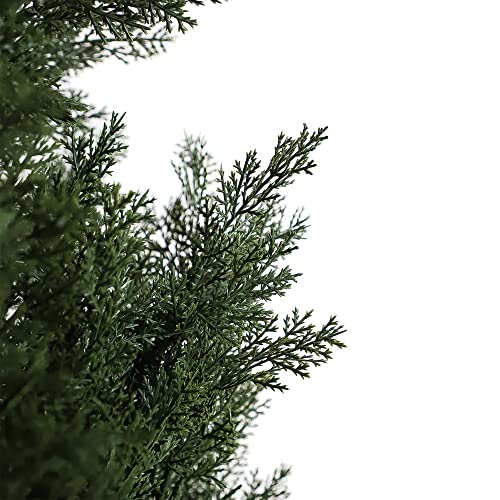 Momoplant （Set Of 2 4 Foot Artificial Cypress Topiary Tree Cedar Potted Plant Outdoor/Indoor #TOP1