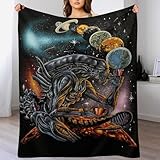 Planet Monster Manta con patrón 3D de forro polar, cálida y suave, manta de franela mullida, para las cuatro estaciones, 140 x 180 cm