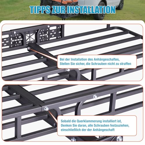 Plutohiker Heckträger für Anhängerkupplung 120x61x15cm,Wildträger Heckträger mit Montagekupplung,Suitable for Tow Hitch (Anhängerkupplung),Einsetzbar in ATV, PKW, SUV.Hoflader