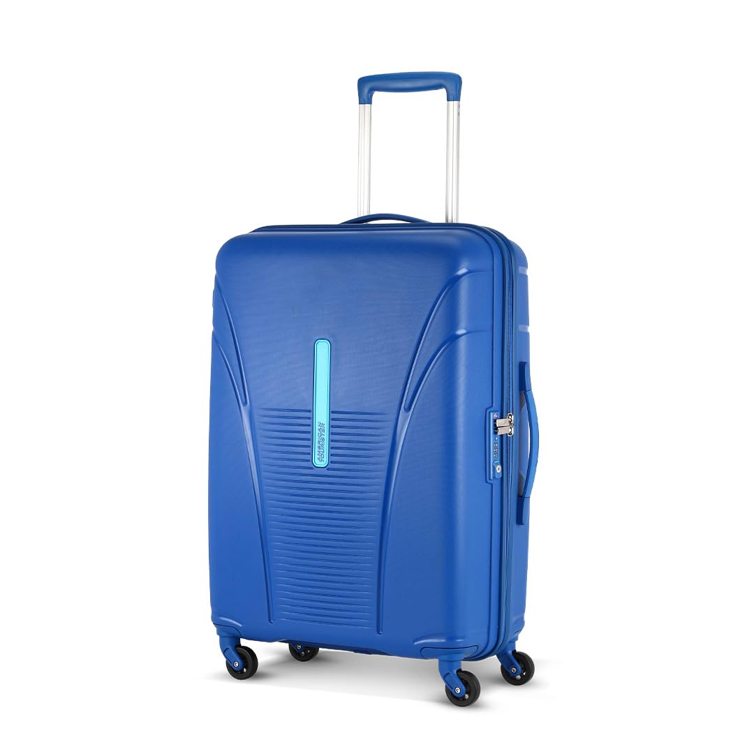 American Tourister 78 cms Polypropylene Luggage- Suitcase(FO1 (0) 01 403_Highline Blue), Check-in 28-Inch