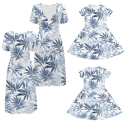 Robe d'été de style hawaïen maman et moi avec poches pour fille