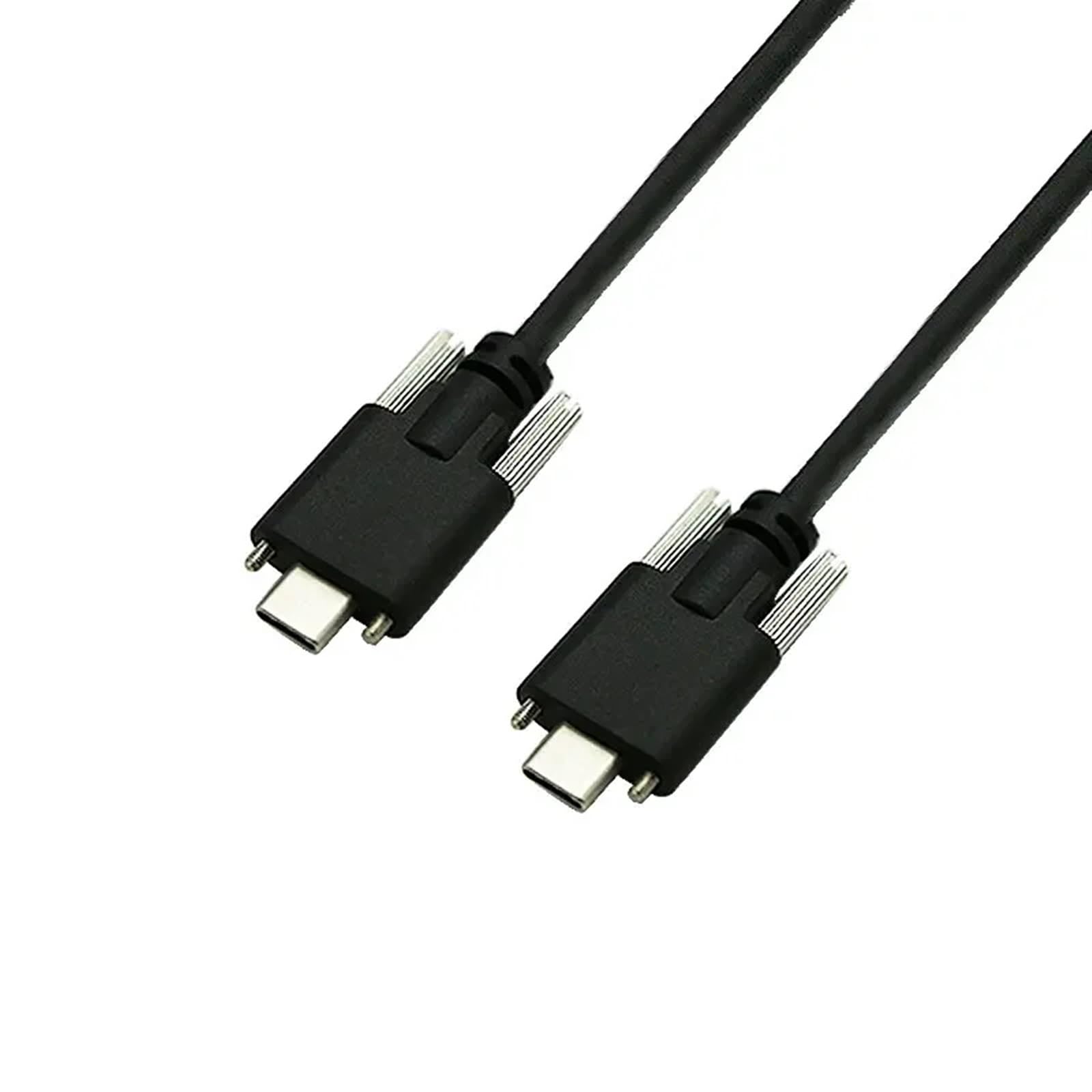 Cable extendido tipo C macho a macho USB3.1 tipo C5A con bloqueo de tornillo Cable de datos de carga de cámara industrial