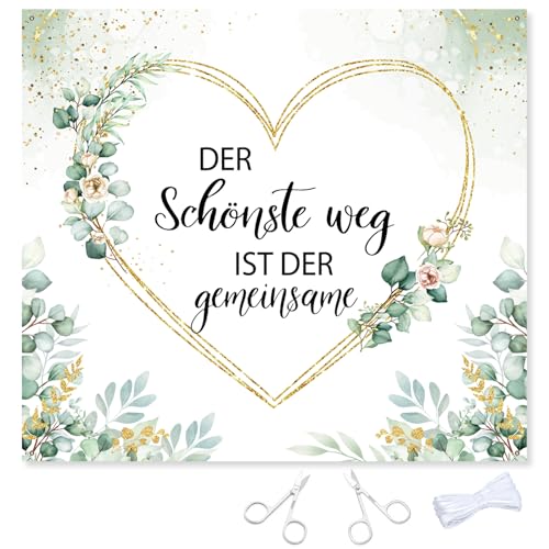Hochzeitsherz zum Ausschneiden 200x180cm Herz Ausschneiden Hochzeit mit 2 Scheren und Seil Bettlaken Hochzeitsdekoration für Draußen Geschenk zur Hochzeit Personalisiert Hochzeit überraschung