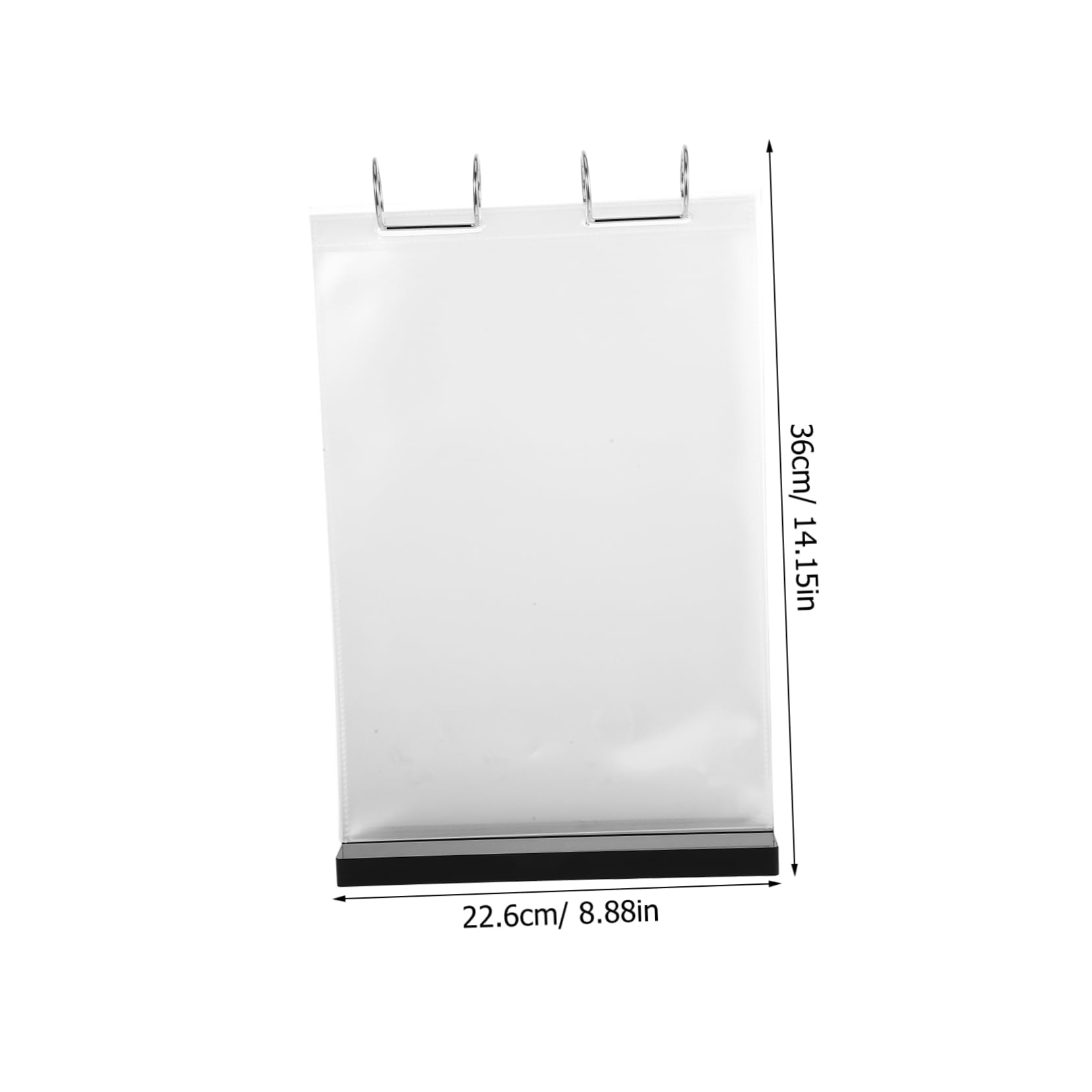 MAGICLULU Expositor de Menús de Acrílico Negro de 6 Páginas, Doble Cara | Cafeterías y Teterías, Diseño Abatible Fundas de Pvc, Estructura de Hierro