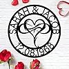Personalized infinity family name metal signs valentines day gift for couples wedding engagement monogram living room decor  urban country home decor